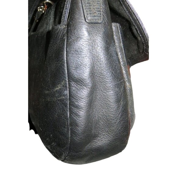 Coach Taylor Black Leather Marin Flap Magnetic Closure adjustable strap Satchel - Picture 3 of 9